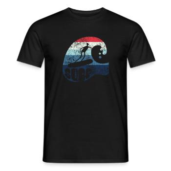 Welle - Surfer - Surf - Geschenk - Männer T-Shirt - Schwarz - Vorne - AI Model Male 178 light (178cm)