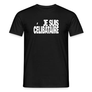 je suis célibataire - T-shirt homme - noir - Devant - AI Model Male 178 light (178cm)