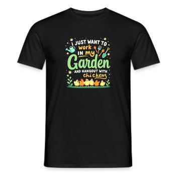 T Shirt Garden Chickens - Men's T-Shirt - black - Front - AI Model Male 178 light (178cm)