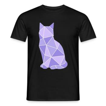 Geometric Cat Lavender - Men's T-Shirt - black - Front - AI Model Male 178 light (178cm)