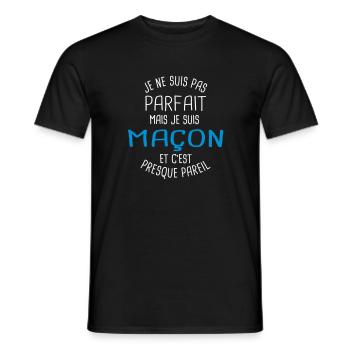 Pas parfait mais maçon - T-shirt homme - noir - Devant - AI Model Male 178 light (178cm)