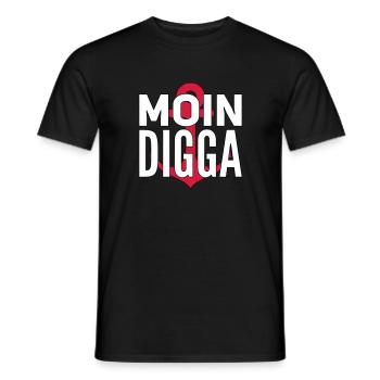 Moin Digga Hambourg - T-shirt homme - noir - Devant - AI Model Male 178 light (178cm)