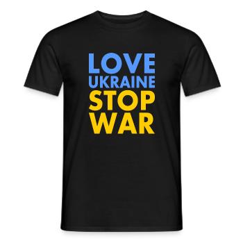 Love ukraine stop war - T-shirt homme - noir - Devant - AI Model Male 178 light (178cm)