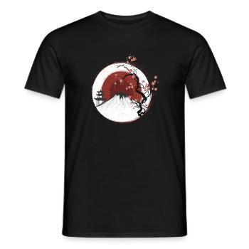 Fujiyama au coucher du soleil Edition blanche - T-shirt homme - noir - Devant - AI Model Male 178 light (178cm)