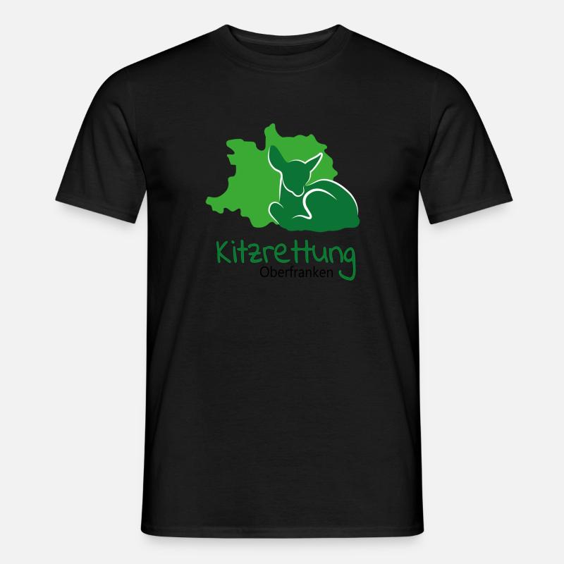 Kitzrettung Oberfranken - Männer T-Shirt - Schwarz