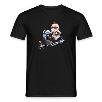 Cool moto chopper biker bébé punker paix - T-shirt homme - noir - Devant - AI Model Male 178 light (178cm)