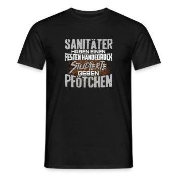 SANITÄTER geben kein Pfötchen - Männer T-Shirt - Schwarz - Vorne - AI Model Male 178 light (178cm)