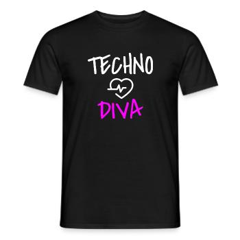 Techno Love Techno Passion - T-shirt homme - noir - Devant - AI Model Male 178 light (178cm)