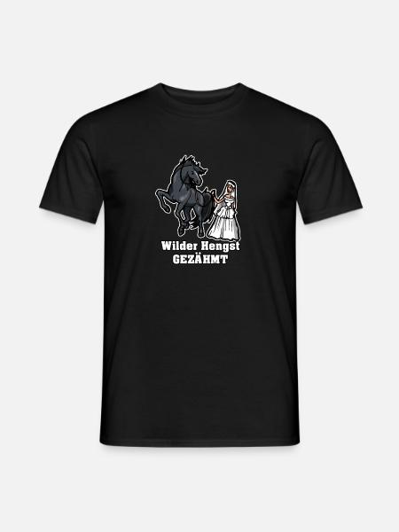 Wilder Hengst Gezähmt Geschenk Junggesellen Pferd - Männer T-Shirt - Schwarz