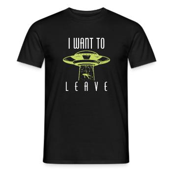 I Want To Leave - Men's T-Shirt - black - Front - AI Model Male 178 light (178cm)