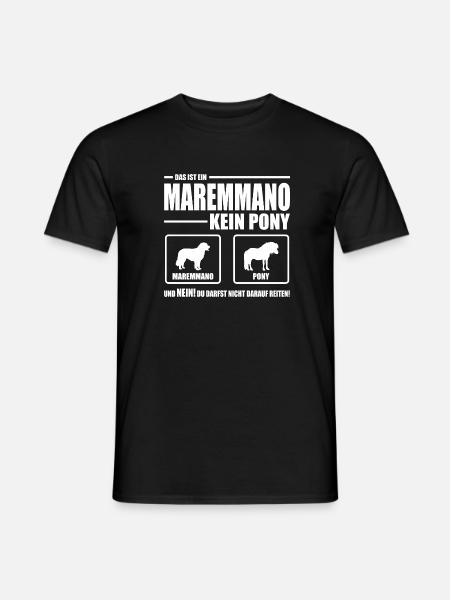 MAREMMANO kein Pony Wilsigns Hundespruch Hund - Männer T-Shirt - Schwarz