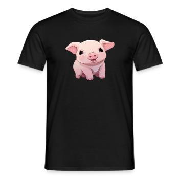 Bébé cochon - T-shirt homme - noir - Devant - AI Model Male 178 light (178cm)