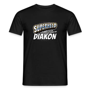 Superheld, clever getarnt als Diakon - Männer T-Shirt - Schwarz - Vorne - AI Model Male 178 light (178cm)