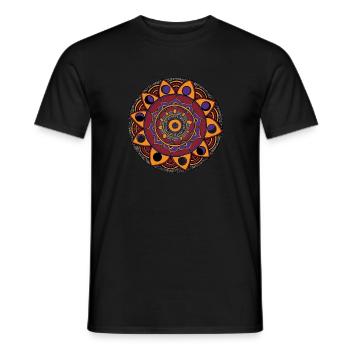 Mandala Flower - Men's T-Shirt - black - Front - AI Model Male 178 light (178cm)