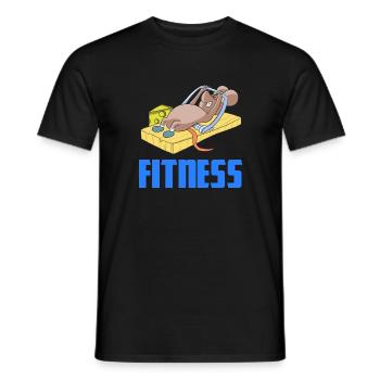 Fitness Maus Bodybuildung Gewichtheben Mausefalle - Männer T-Shirt - Schwarz - Vorne - AI Model Male 178 light (178cm)