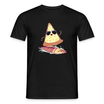 Pizza Hawai surfeur surf ananas - T-shirt homme - noir - Devant - AI Model Male 178 light (178cm)