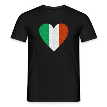 Italy Flag Heart Polygon Italian Flag Rome - Men's T-Shirt - black - Front - AI Model Male 178 light (178cm)