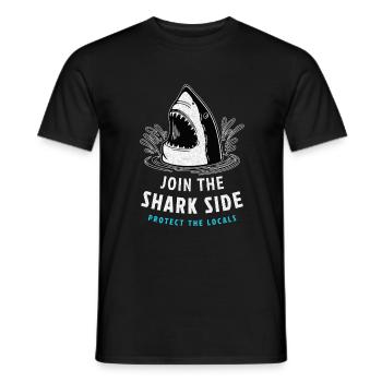 Haie Join the Shark Side - Protect the Locals Hai - T-shirt homme - noir - Devant - AI Model Male 178 light (178cm)