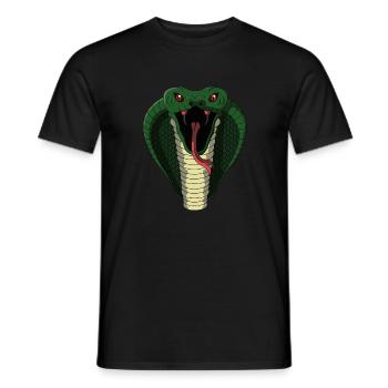 Schlange Schlangen Portrait - Männer T-Shirt - Schwarz - Vorne - AI Model Male 178 light (178cm)