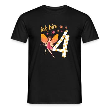Kleine Fee 4 Jahre alt 4. Geburtstag Mädchen - Männer T-Shirt - Schwarz - Vorne - AI Model Male 178 light (178cm)
