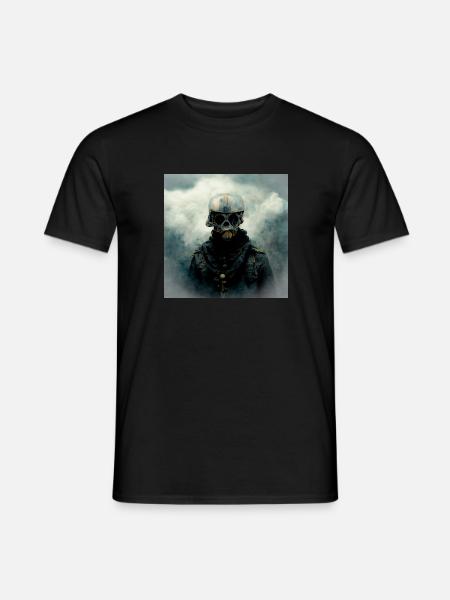 Cloudy Skull Soldier - Männer T-Shirt - Schwarz