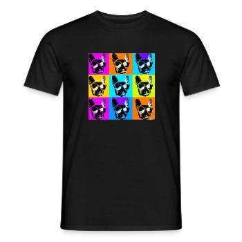 bulldog with sunglasses - Männer T-Shirt - Schwarz - Vorne - AI Model Male 178 light (178cm)