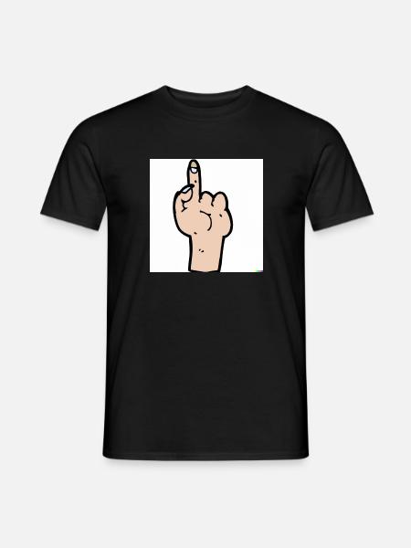 middle finger up cartoon - Männer T-Shirt - Schwarz