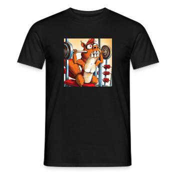 SQRRLD - Squirrel's Bench Press Accident 02 - Männer T-Shirt - Schwarz - Vorne - AI Model Male 178 light (178cm)