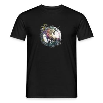 Einhorn im Fuß - Männer T-Shirt - Schwarz - Vorne - AI Model Male 178 light (178cm)