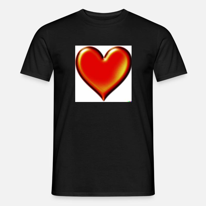 Herz - Männer T-Shirt - Schwarz