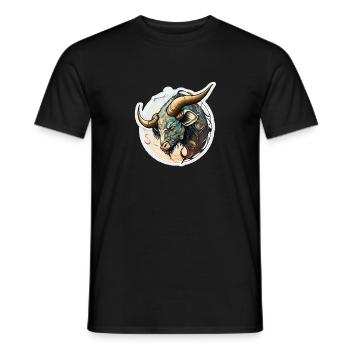 Stier Büffel - Männer T-Shirt - Schwarz - Vorne - AI Model Male 178 light (178cm)