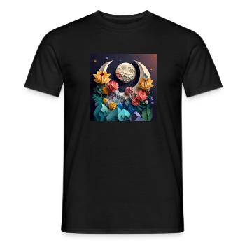 Flowers from the moon to earth, gift, birthday - Men's T-Shirt - black - Front - AI Model Male 178 light (178cm)
