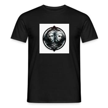 gemeaux 2 femmes en miroir - T-shirt homme - noir - Devant - AI Model Male 178 light (178cm)