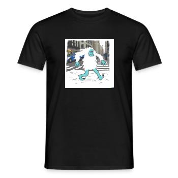 Grumpy Yeti Walking In New York - Männer T-Shirt - Schwarz - Vorne - AI Model Male 178 light (178cm)