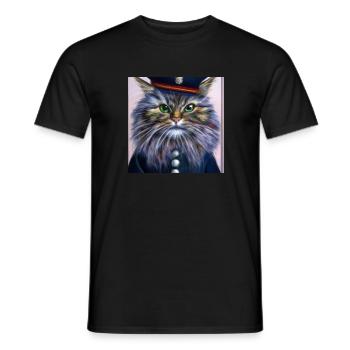 Sarah die skeptische Siamese - Männer T-Shirt - Schwarz - Vorne - AI Model Male 178 light (178cm)