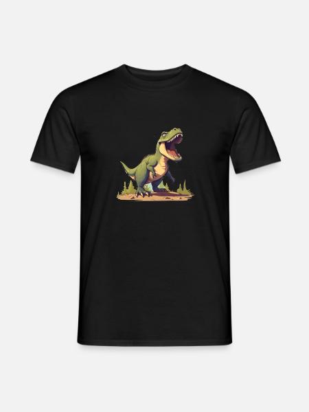 Dino - Männer T-Shirt - Schwarz