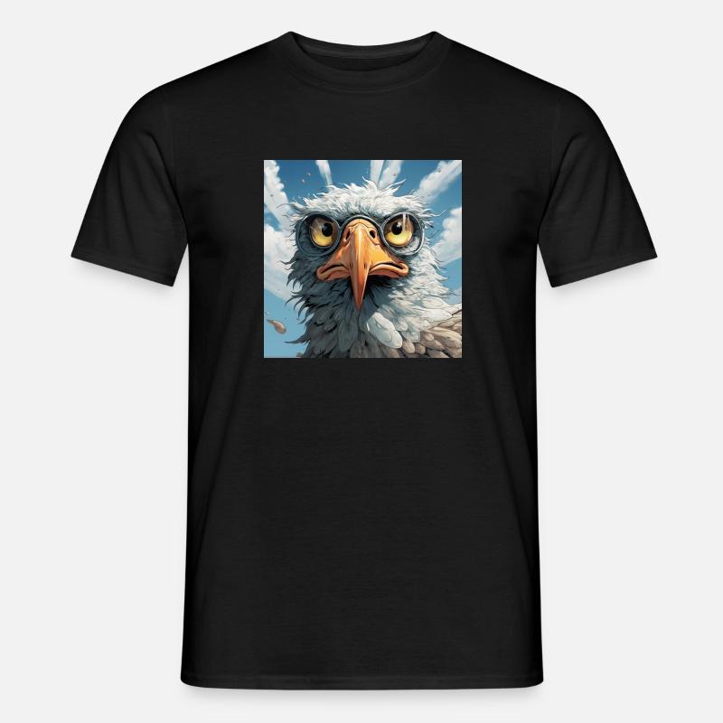 Lustighausen - Comic Style Eagle - Männer T-Shirt - Schwarz