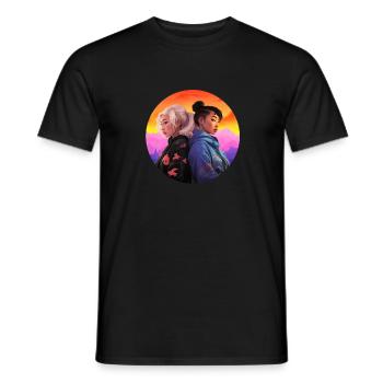 LGBTQAI+ Deux personnes - T-shirt homme - noir - Devant - AI Model Male 178 light (178cm)