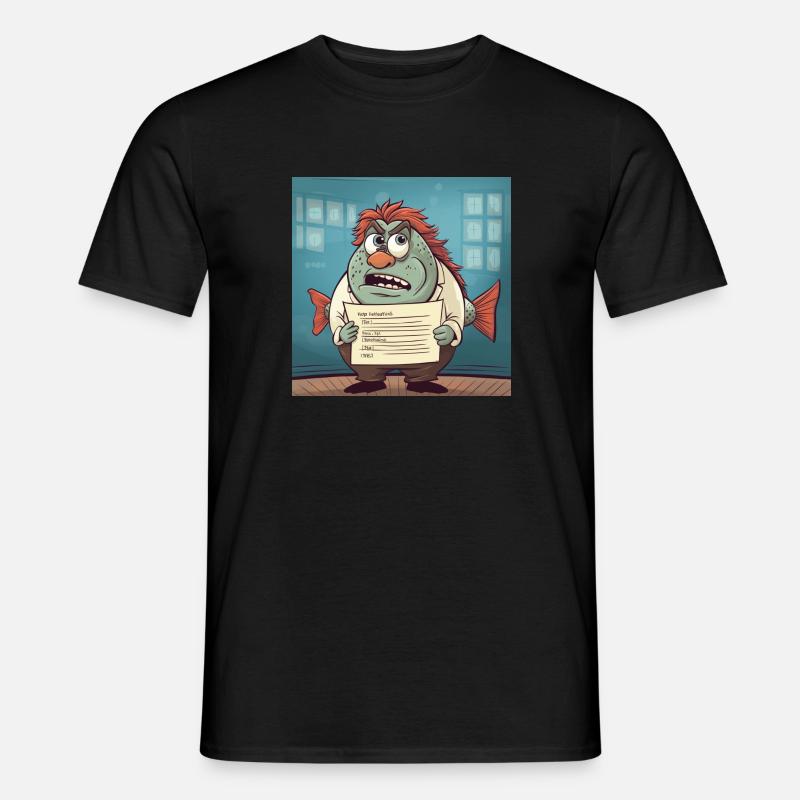 Fisch 2 im Comic Stil - Männer T-Shirt - Schwarz