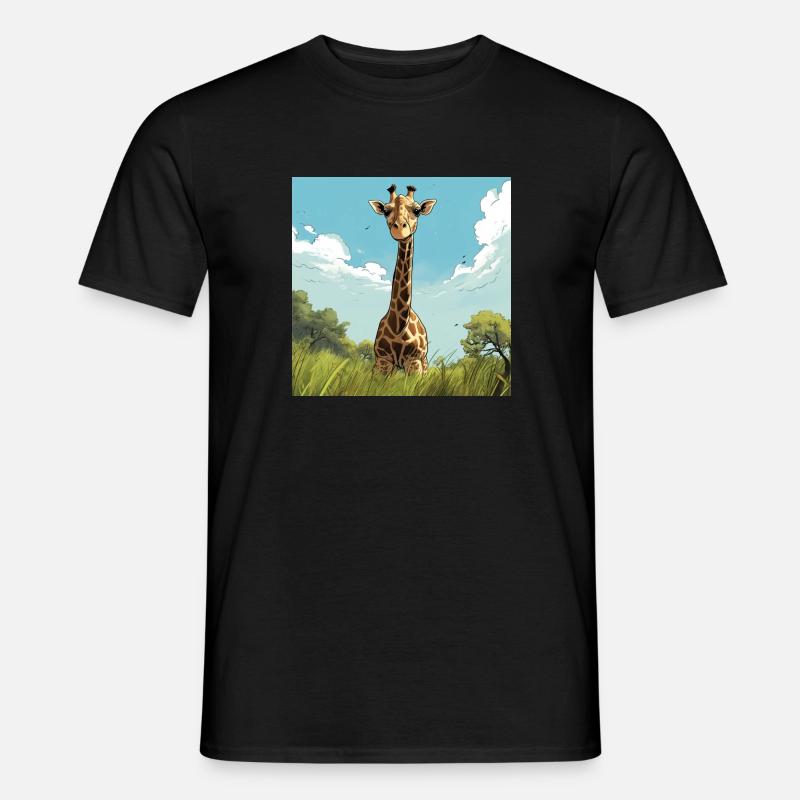 Happy Giraffe comic style - Männer T-Shirt - Schwarz