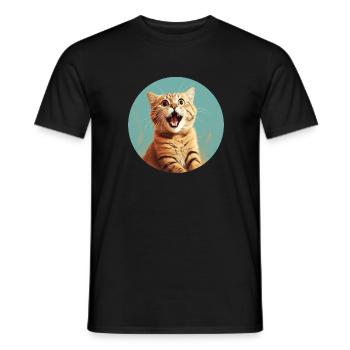 Süße junge Katze für alle Katzenfreunde - Männer T-Shirt - Schwarz - Vorne - AI Model Male 178 light (178cm)
