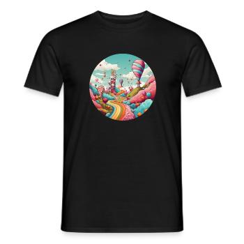 Voyage fantastique: un style unique - T-shirt homme - noir - Devant - AI Model Male 178 light (178cm)