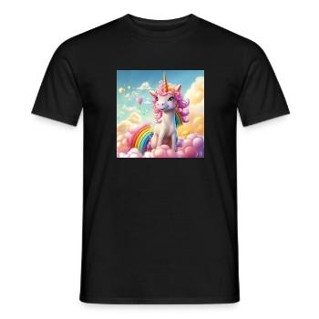 Einhorn über den Wolken - Männer T-Shirt - Schwarz - Vorne - AI Model Male 178 light (178cm)