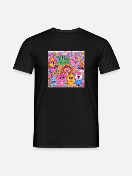 Kawaii 90s retro Comic Monster - Männer T-Shirt - Schwarz