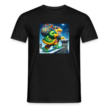 Sportliche Weihnachtsmann-Schornstein-Challenge! - Männer T-Shirt - Schwarz - Vorne - AI Model Male 178 light (178cm)