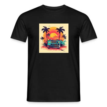 Vintage Radio - Männer T-Shirt - Schwarz - Vorne - AI Model Male 178 light (178cm)