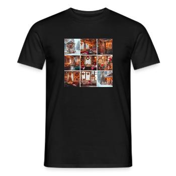 Winter Cafe - Men's T-Shirt - black - Front - AI Model Male 178 light (178cm)