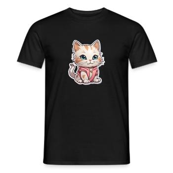 Kawaii Katzen - Männer T-Shirt - Schwarz - Vorne - AI Model Male 178 light (178cm)
