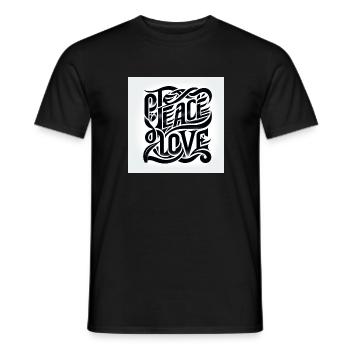 peace and love - T-shirt homme - noir - Devant - AI Model Male 178 light (178cm)