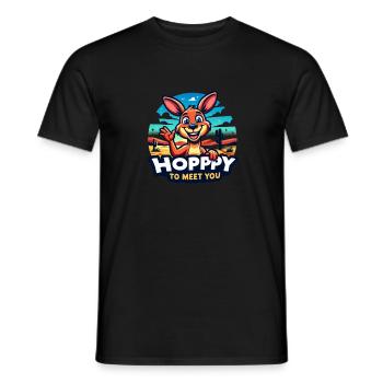 Hopppy à votre rencontre - T-shirt homme - noir - Devant - AI Model Male 178 light (178cm)